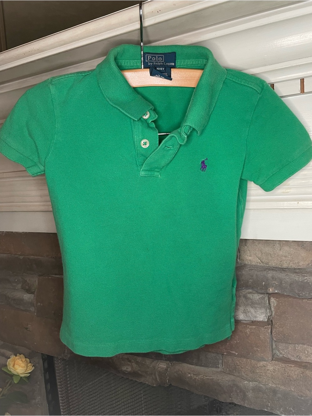 Polo by Ralph Lauren Green Short-Sleeve Kids Polo with Purple Pony